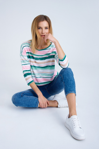 Delikatna bluzka w pastelowe paski