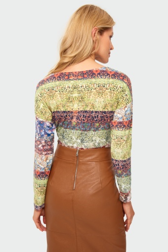 Dzianinowy top o luźnym kroju z nadrukiem