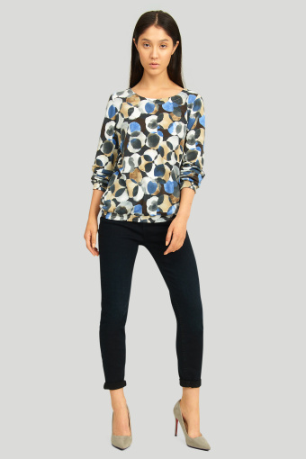 Luźny top z geometrycznym nadrukiem