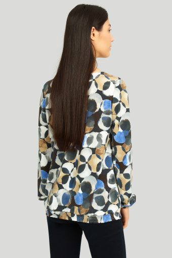 Luźny top z geometrycznym nadrukiem