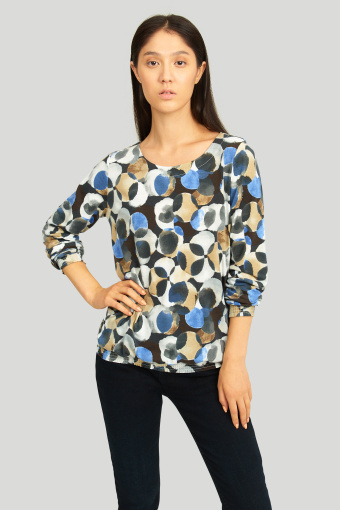 Luźny top z geometrycznym nadrukiem