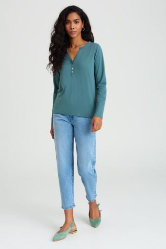 Bawełniany, zielony top Bawełniany, zielony top