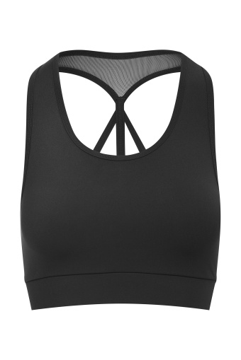 Czarny top z odkrytymi plecami