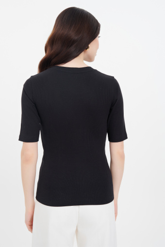 Czarny bawełniany top basic