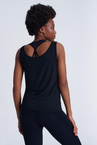 Czarny top z wiązaniem z przodu