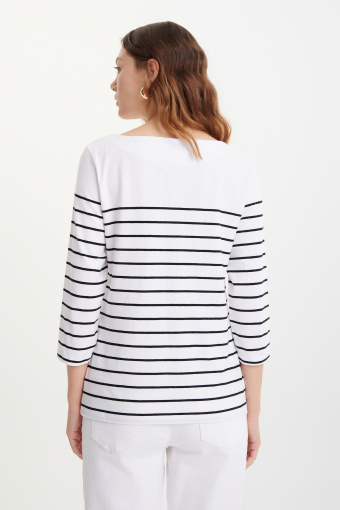 Biały top w drobne paski