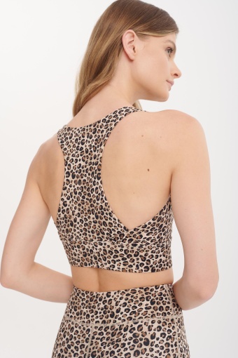 Sportowy top na ramiączkach, z nadrukiem w panterkę