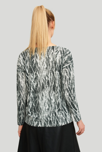 Dzianinowy, szary top z nadrukiem Dzianinowy, szary top z nadrukiem