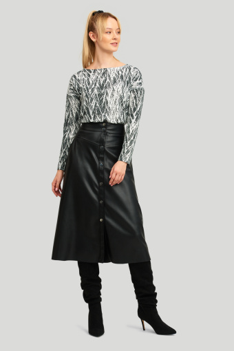 Dzianinowy, szary top z nadrukiem Dzianinowy, szary top z nadrukiem