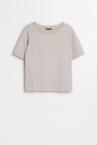 Kremowy top z dekoltem w łódkę