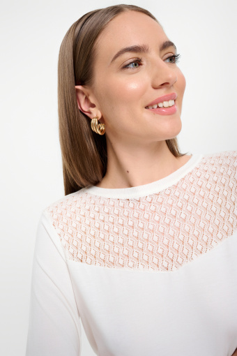 Biały top z długim rękawem Biały top z długim rękawem