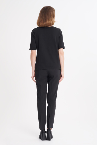 Uniwersalny, czarny top z rękawem do łokcia