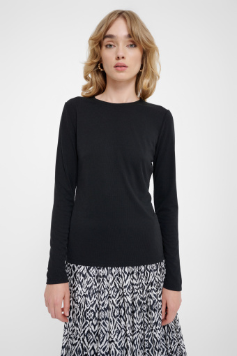 Klasyczny czarny top z długim rękawem Klasyczny czarny top z długim rękawem