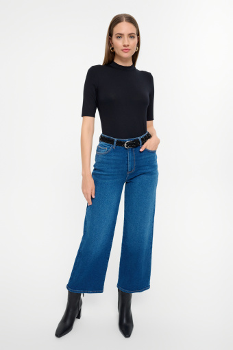 Czarny top z półgolfem basic Czarny top z półgolfem basic