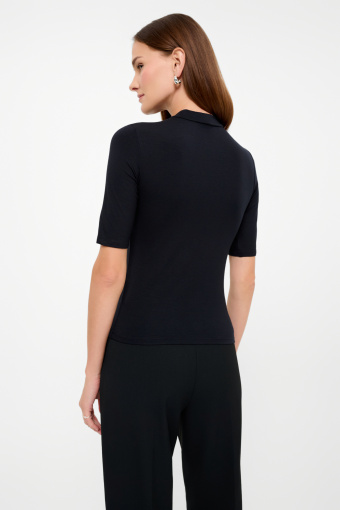 Czarny top z półgolfem basic Czarny top z półgolfem basic