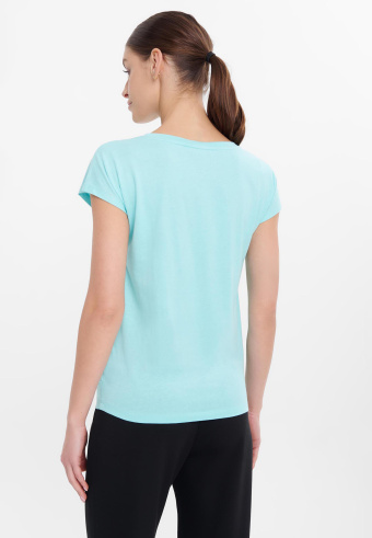 Luźny top w morskim kolorze