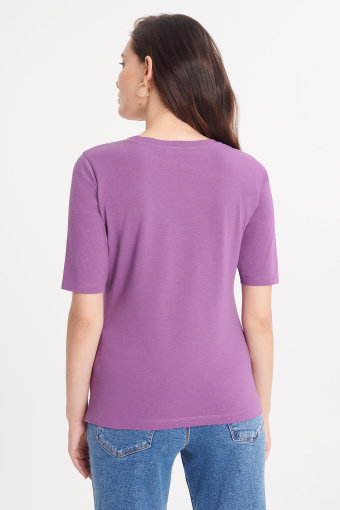 Fioletowy top z dekoltem V