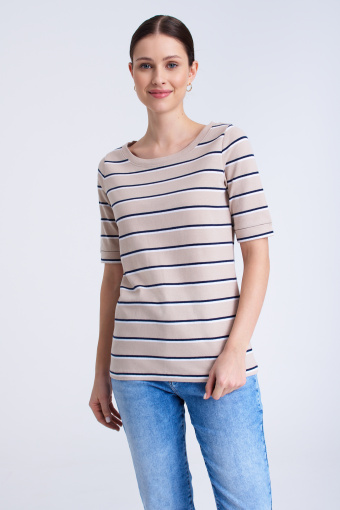 Beżowy top w paski Beżowy top w paski