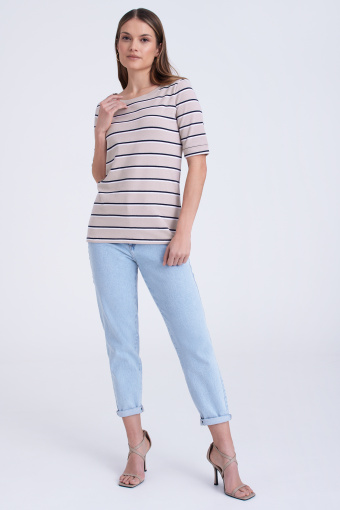 Beżowy top w paski Beżowy top w paski