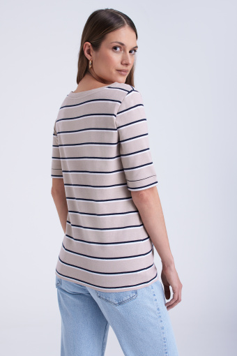 Beżowy top w paski Beżowy top w paski