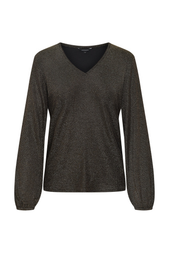 Czarny top z błyszczącą nitką