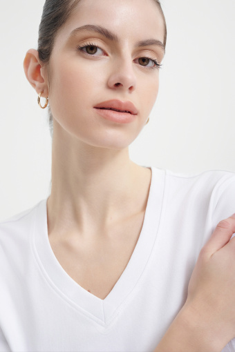 Basicowy biały top bawełniany 