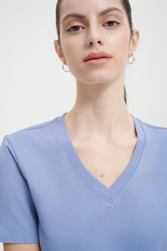 Basicowy niebieski top bawełniany  Basicowy niebieski top bawełniany