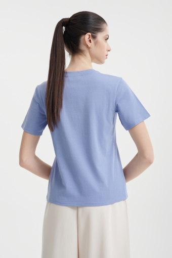 Basicowy niebieski top bawełniany  Basicowy niebieski top bawełniany