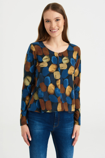 Kolorowa, dzianinowa bluzka w grochy Kolorowa, dzianinowa bluzka w grochy