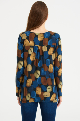 Kolorowa, dzianinowa bluzka w grochy Kolorowa, dzianinowa bluzka w grochy