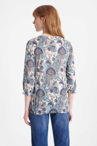 Luźny top z grafiką typu paisley