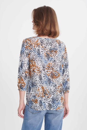 Top w zwierzęcy, multikolorowy print