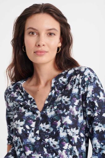 Luźny top z kwiatowym printem