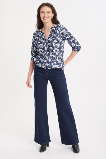 Luźny top z kwiatowym printem