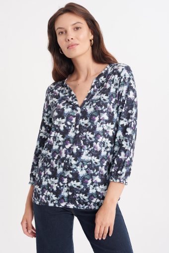 Luźny top z kwiatowym printem