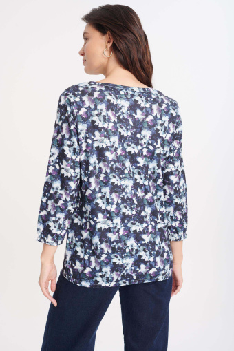 Luźny top z kwiatowym printem