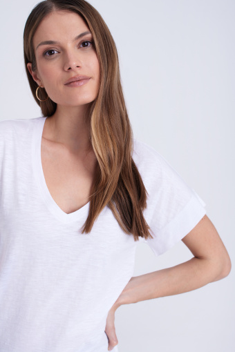 Biały, bawełniany top