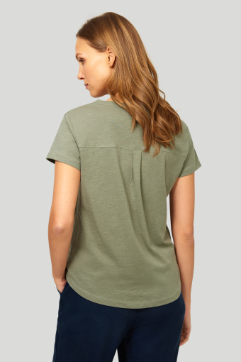 Bawełniany top z ozdobnym detalem przy dekolcie