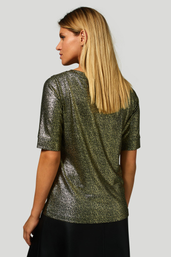 Elegancki top z połyskującej dzianiny