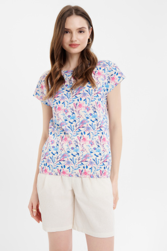 Biały top w romantyczne kwiaty Biały top w romantyczne kwiaty