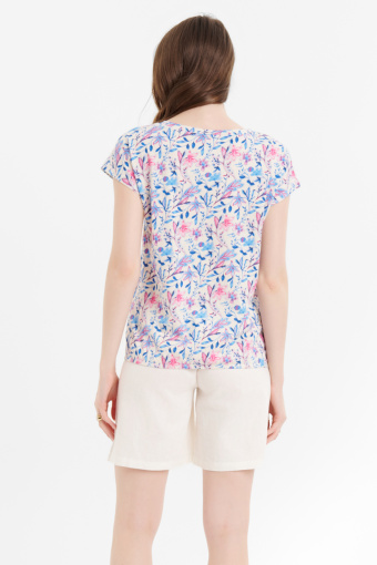 Biały top w romantyczne kwiaty Biały top w romantyczne kwiaty