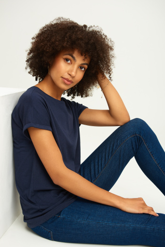 Bawełniany top o luźnym kroju