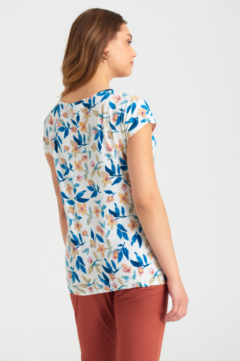 Biały top z kwiatowym nadrukiem