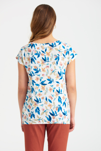 Biały top z kwiatowym nadrukiem