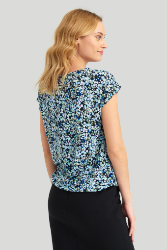 Kobiecy top z nadrukiem typu "łączka"