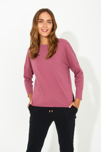 Uniwersalny top z organicznej bawełny, brudny róż