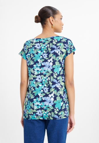 Multikolorowy top w kwiaty