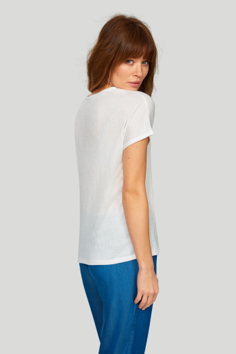 Dzianinowy top z ozdobnymi wstawkami