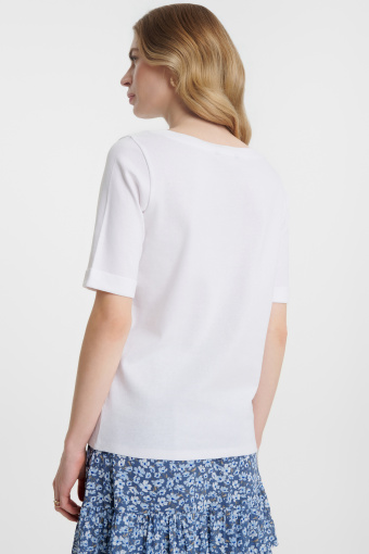 Top z bawełny w białym kolorze