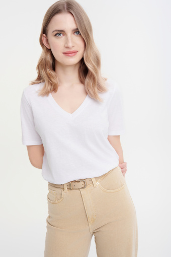 Top z bawełny biały